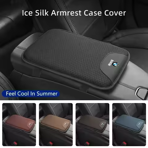 -Ice Silk Summer Car Armrest Cover For BMW 3 Series G20 F40 F44 G22 X3 G01 F25 G02 Center Console Ar
