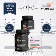 LAC Mega Multi Supplement - Teens /  Active / 50 Plus For Men & Women -  Energy Support & Daily Well