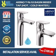 Arino T-9618 | T-9618L Chrome Basin Mixer Tap Hot & Cold Water Short Tall Tap