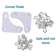 50 Pair  BOLT AND NUT SCREW 6MM or 10 pcs. Corner Plate for Slotted Angle Bar