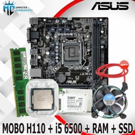 Terjamin* Motherboard H110 DDR4 Asus + Core i5 6500 + RAM + SSD