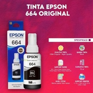 Original Epson Refill Ink 664 t6641 Black Cyan Magenta Yellow 70ml, Printer L110 L120 L210