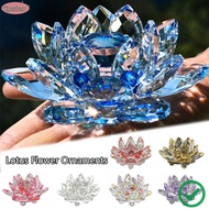 XUESHAN Crystal Lotus Flower Figurine, Lotus Flower Decor 60-140mm Lotus Flower Ornament, Multi-Colo