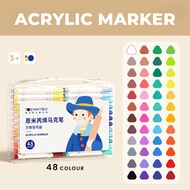 ENMY Dual Tip Acrylic Marker Pen Drawing Colouring Painting 12/24/36/48/60/80 Color Waterproof Maker