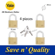 [ANTI-RUST, ANTI CUT, KEY ALIKE] YALE YEI 50MM BRASS PADLOCK (4 PIECES)