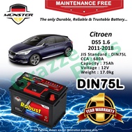 Münster Robust MF CMF DIN75 | DIN75L | 57539 (75AH) Car Battery Bateri Kereta for Citroen DS5 1.6 20