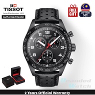 [Official Warranty] Tissot T131.617.36.052.00 Men's PRS 516 Chronograph Black Dial Leather Strap Watch T1316173605200
