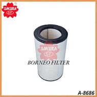 A-8686 Sakura Outer Air Filter Udara SFA8098P SEV551F1/4 RS4989 AF26207 P781098 1606663503 246-5009 