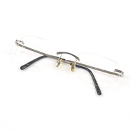 Cartier)復古 135 型雙點眼鏡，側邊鑲嵌鑽石，銀色和黑色，18 毫米近視鏡鏡片，法國製造，男士款，品相極佳。