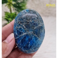 Blue Apatite Crystal Palm Stone - Blue Apatite Healing Crystal - Blue Apatite Gallet - 05