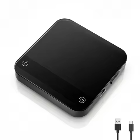 Portable Smart Coffee Scale 0.1g Precision 0.3g-2000g, Auto-Start Timer, Flow Rate & Ratio Modes, 7H