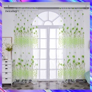 [TY] 1 Sheet Window Gauze Rod Pocket Design Pastoral Translucent Beautiful Printing Sheer Curtain Home Decoration