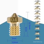 KINGROON 3d Printer Accessories E3D Brass Nozzle V5/6 Printing Head m6 1.75/3.0 Consumables 4DYI
