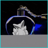 Naruto light keychain Animation cartoon LED key chain crystal seven color light key pendant