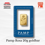 Youloong Suisse Pamp 20gram(20g) Minted Gold bar 999.9GOLD(Rosa Collection)