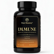 Pure Immune Premium - Vitamin C + Vitamin D3 (2000 IU) + Vitamin K2 (K2VITAL) - Immune System, Bone,