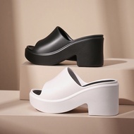9CM粗跟拖鞋女款超高跟鞋2025夏季新款厚底小个子增高鞋软底凉鞋9.13