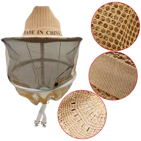 Beekeeper Anti Bee Hat Beekeeping Hat With Hidden Net Anti Mosquito Bee Insect Net Veil Head Face Pr