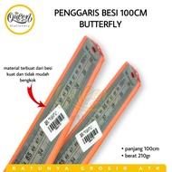 1 pcs PENGGARIS BESI 100CM BUTTERFLY MISTAR GARISAN PANJANG 1 METER 010095