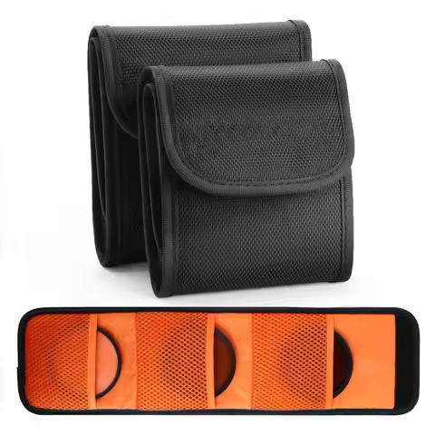 LXH 3 Pockets Lens Filter Bag Camera lens Filter Pouch for 49mm-77mm ND UV CPL Camera lens filter ho