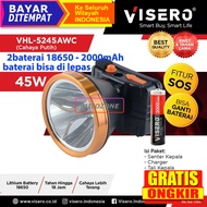 - Senter Kepala LED Senter kepala 45w cahaya putih VISERO VHL-5245 45w 2baterai lepas18650 - BAYAR D