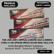 Chrome High Carbon Steel Spoke & NipplesTDR 9 x 184 17" 18 RimRing