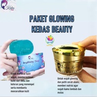 OY - GRATIS ONGKIR [DIjamin ORI BPOM] 1 PAKET Kedas Beauty Brightening Soap Sabun Kedas Beauty Pembersih Wajah Original Asli BPOM 100 GR Sabun Gold Jelly Glowing Lengkap Murah Pemutih Dijamin Ampuh kedas paket lengkap