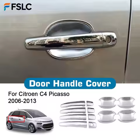 Car Decoration Door Handle Cover For Citroen C4 Picasso 2006-2013 Chrome Silver Cars Accessories Ext