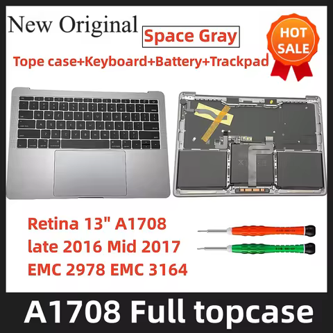 A1708 EMC 2978 3164 2016 2017 Keyboard+topcase+A1713 battery+trackpad for Macbook retina A1708 Gray