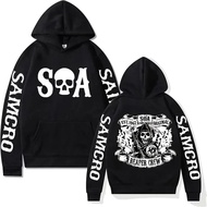 SoA-Sons of Anarchy SAMCRO Graphics Hoodie for Men Streetwear Rock Punk Sweatshirts Man Harajuku Tre