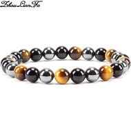 8mm Round Beaded Bracelet Crystal Stone Elastic Bracelet Suitable for Ladies Girls Men Round Bead El