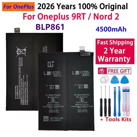 BLP861 4500mAh Battery For 1+ One Plus Oneplus 9RT Nord 2 Nord2 Mobile Phone Replacement Bateria