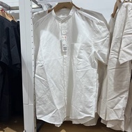 Authentic NEW UNIQLO Uniyi official U family mens/womens couple linen cotton stand-up collar shirt s