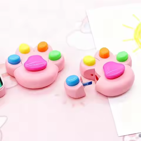 Stamps Cartoon Cat Paw Highlighter Pen Marking Graffiti Funnyl Highlighter Pen Handmade DIY Fluoresc