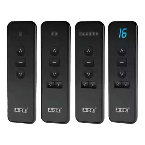 A-OK AC123 1 2 6 16 Electric Curtain Tubular Motor Remote Control Hand Held RF 433.92 AO-K Motor Wir
