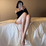 丝袜 stoking perempuan 8D stoking lutut tanpa batas wanita musim panas nipis minyak kuda berminyak sto