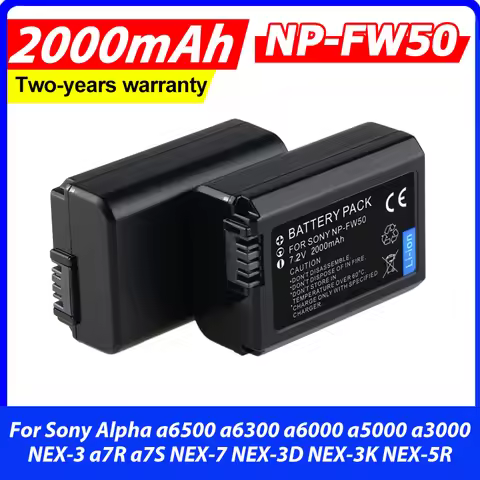 FOR SONY np-fw50 NP FW50 Camera Battery For Sony Alpha a6500 a6300 a6000 a5000 a3000 NEX-3 a7R a7S N
