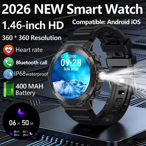 2026 New Sports Smart Watch 1.46 inch 360 * 360 Bluetooth Call IP68 Waterproof Heart Rate Health Mon