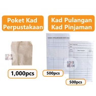 [WHOLESALE] Kad Pinjaman 500s/ Kad Pulangan 500s/ Pocket Kad Perpustakaan 1000s| Library Card Pocket