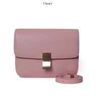 Clancy Elysia Box Medium Calfskin Premium Genuine Leather Bag Cowhide Leather Elegant Women's Formal