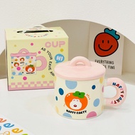 SENSENLIVE Cartoon Cartoon Animal Ceramic Mug Girl Heart Cup Birthday Gift Water Cup Office Home Bre