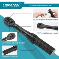 LIBRATON Bike Torque Wrench 1/4'', 1-6Nm, 0.05 Nm Micro, Torque Wrench Drive Click Torque Wrench Set