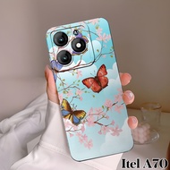 Softcase ITEL A70 Latest Fashion Case Butterfly Casing Butterfly Softcase ITEL A70 Silicone Tpu Pro 