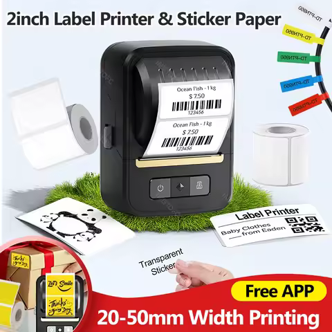 Pocket Label Printer Inkless Bluetooth Thermal Label Maker Adhesive Label Sticker Machine DIY Patter