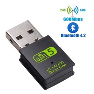 ถูกที่สุด!!! USB WIFI บลูทูธอะแดปเตอร์ 600Mbps Dual Band 2.4/5 GHz ตัวรับสัญญาณภายนอก Mini WiFi Dongle สำหรับ PC /แล็ปท็อป/เดสก์ท็อป ##ที่ชาร์จ อุปกรณ์คอม ไร้สาย หูฟัง เคส Airpodss ลำโพง Wireless Bluetooth คอมพิวเตอร์ USB ปลั๊ก เมาท์ HDMI สายคอมพิวเตอร์