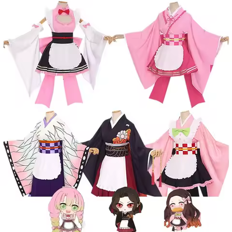 2025Anime Cosplay Costume cameriera uniformi Kamado Nezuko Kanroji Mitsuri Tsuyuri Kanao Kibutsuji M