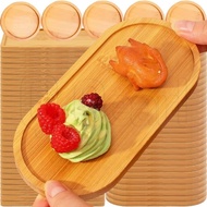 Bamboo Tray - Succulent Flower Decorative Plate - Plant Tray Holder - Rectangular Round Pallet Base 
