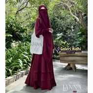 Ready Maroon Set setelan Gamis french khimar Fk Jumbo Syari free Cadar