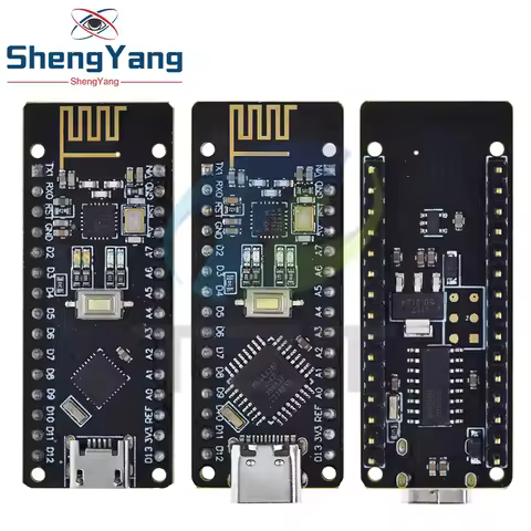 TZT RF-Nano for Arduino Nano V3.0, Micro USB Nano Board ATmega328P QFN32 5V 16M CH340, Integrate NRF