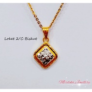 Merdeka 916 Gold 2/C Biscuit Pendant / Loket Biskut Tawar 2/C Emas 916 (PDB000002)